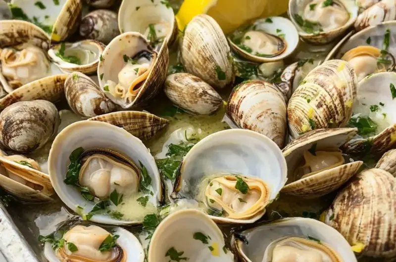 Grilled Clams with Lemon, Parsley, Garlic and Butter