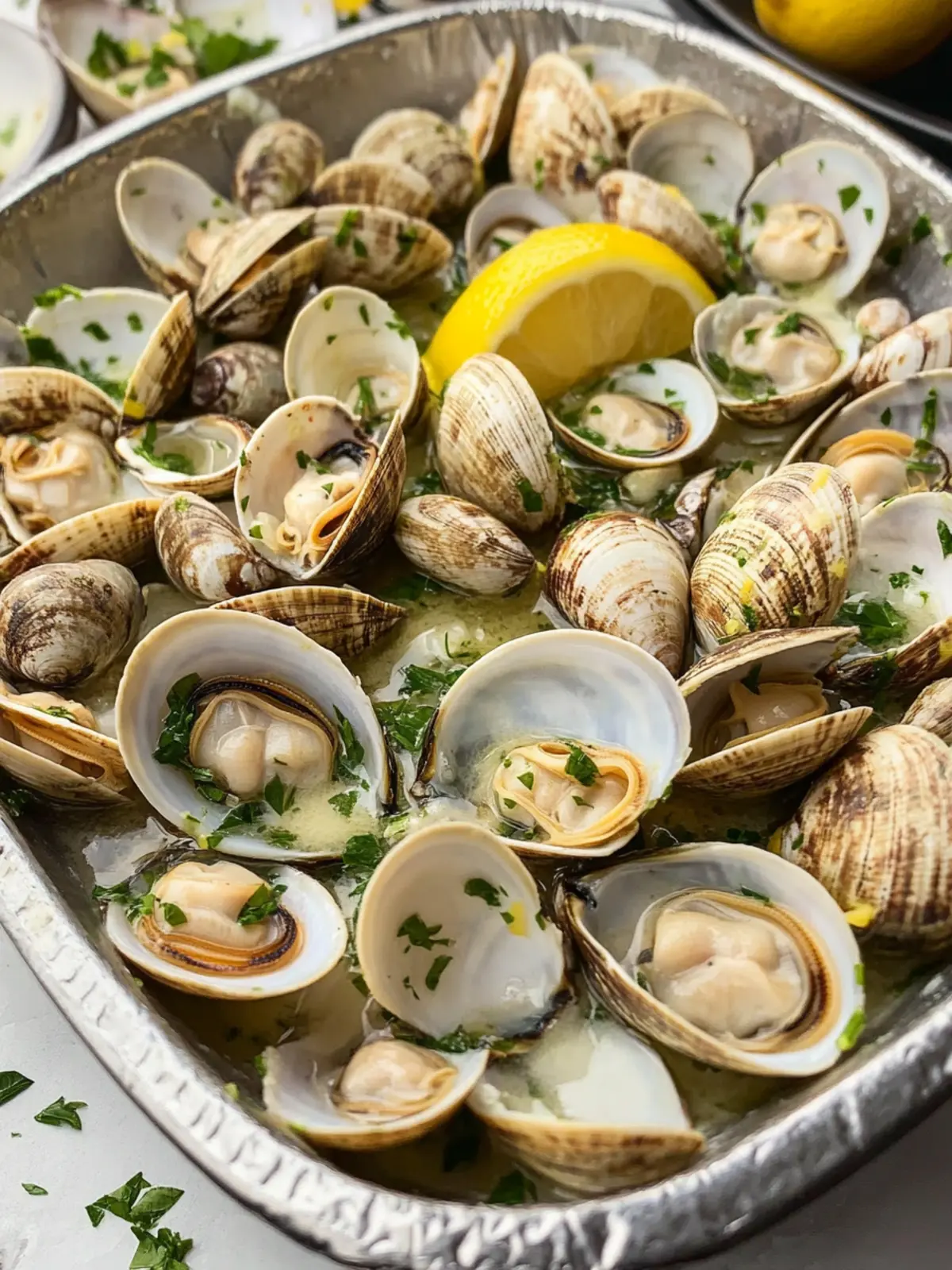 Savor Grilled Clams with Lemon, Parsley, Garlic and Butter Delight 5 Grilled Clams with Lemon, Parsley, Garlic and Butter