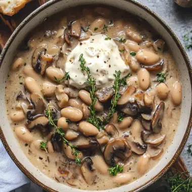 Mushroom and Butter Bean Stroganoff: Comfort in Every Bite 9 Mushroom and Butter Bean Stroganoff