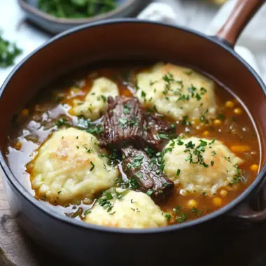 Short Rib Cornmeal Dumpling Soup