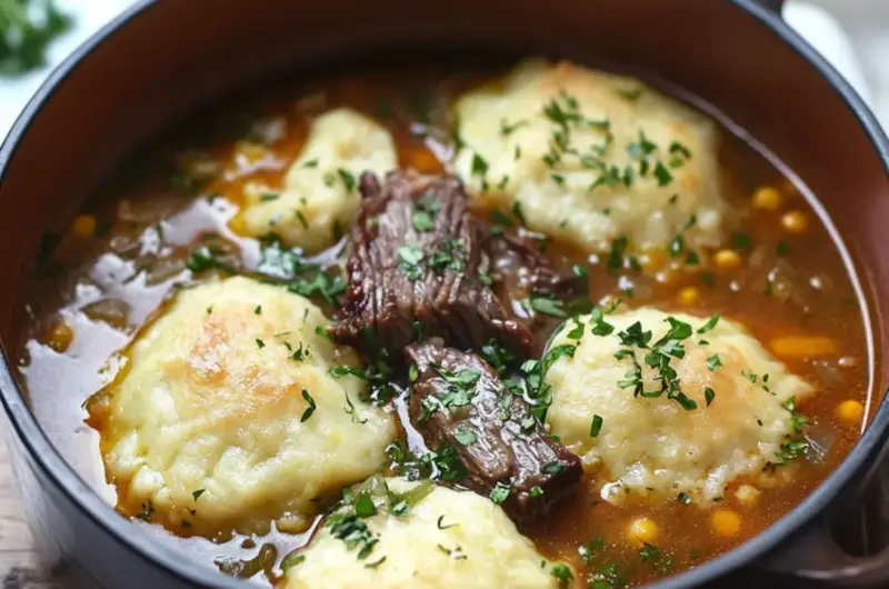 Short Rib Cornmeal Dumpling Soup