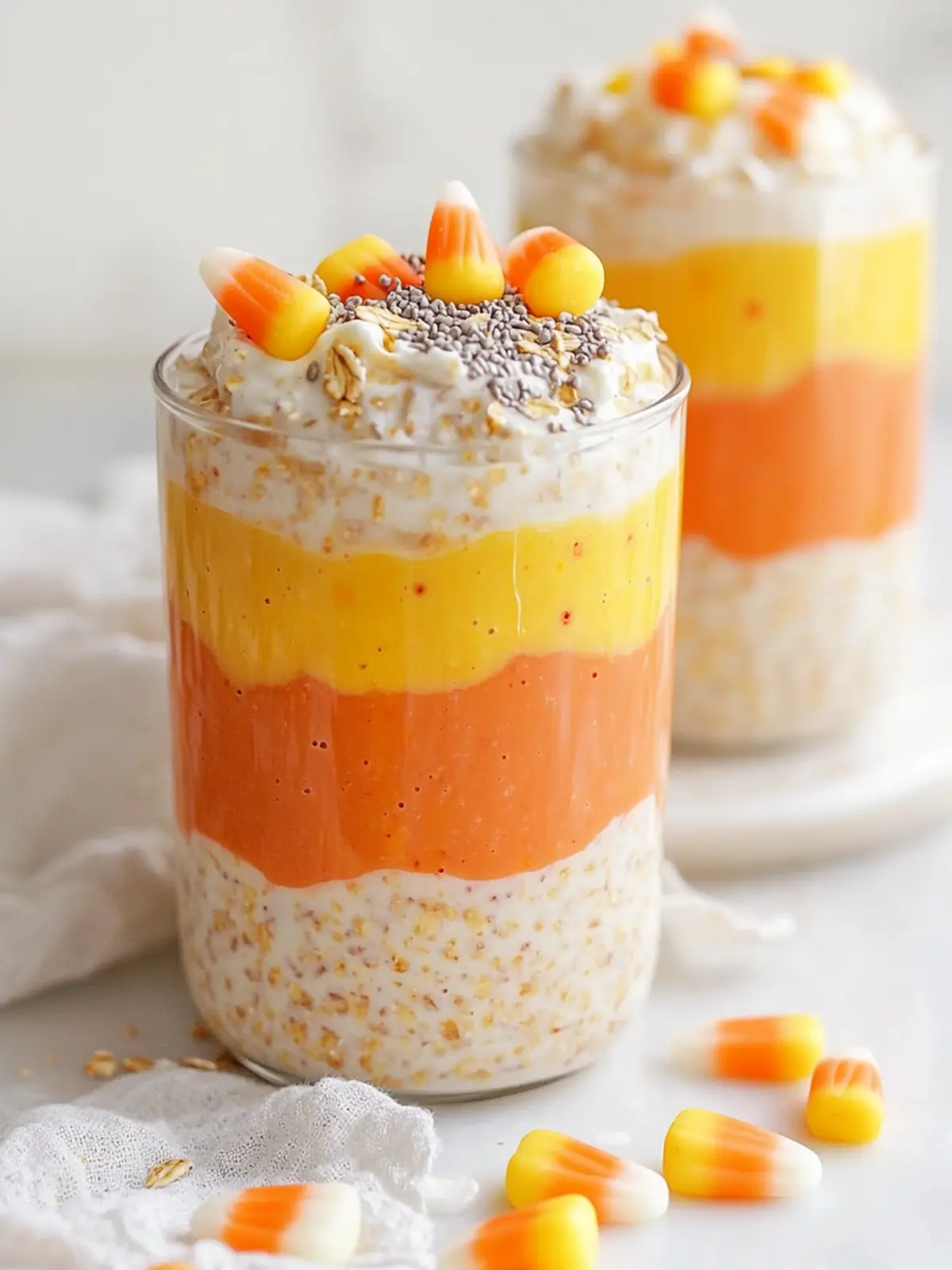 Candy Corn Overnight Oats