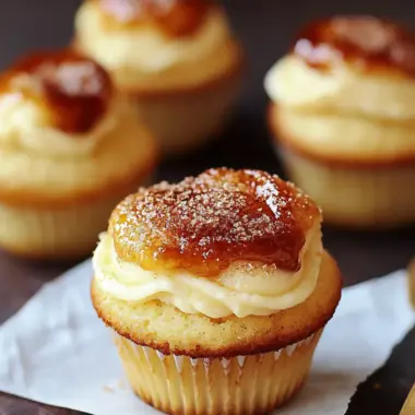 Decadent Crème Brûlée Cupcakes with Silky Custard Filling 9 Crème Brûlée Cupcakes