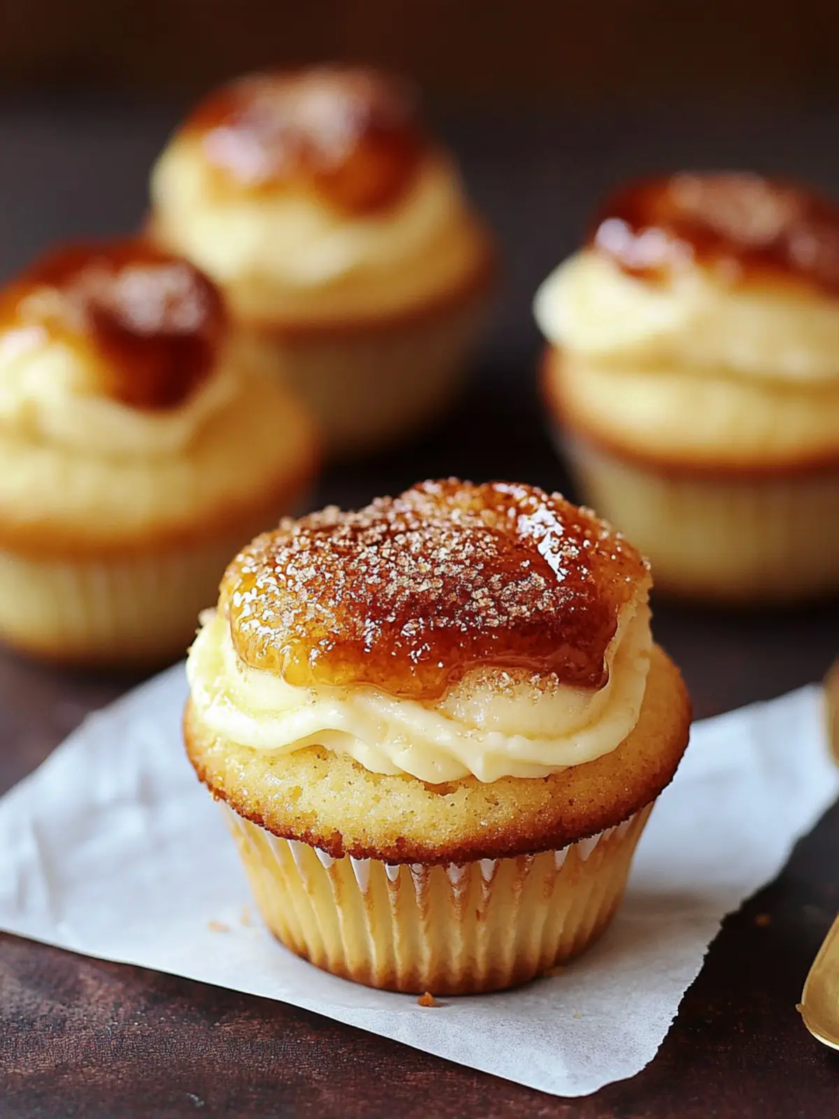Decadent Crème Brûlée Cupcakes with Silky Custard Filling 5 Crème Brûlée Cupcakes