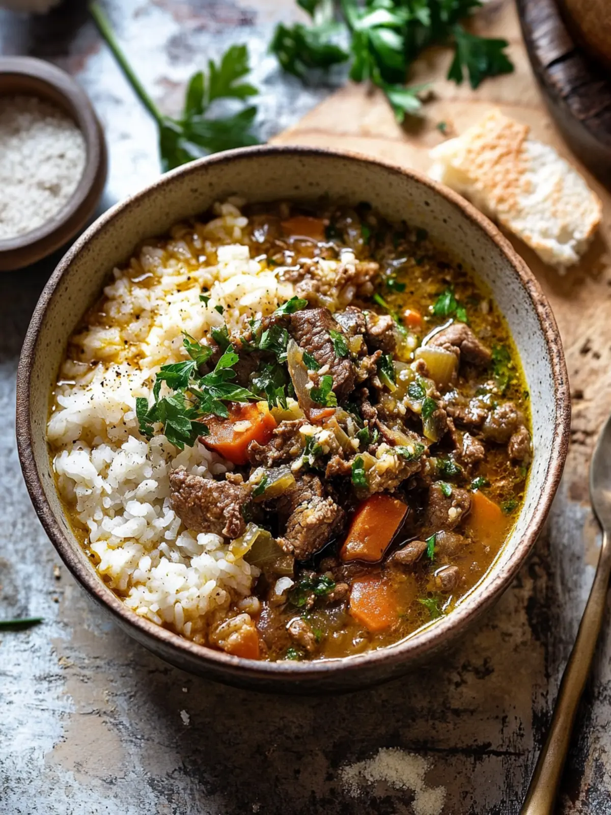Hearty Herb and Beef Stew with Rice for Comfort Food Lovers 2 Herb and Beef Stew with Rice