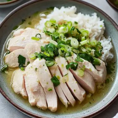 Poached Chicken with Ginger Scallion Sauce