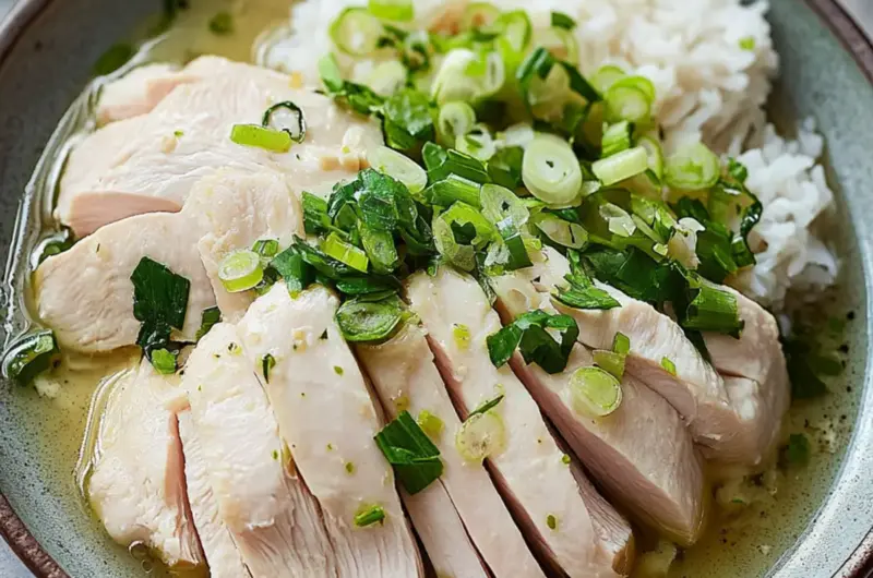 Poached Chicken with Ginger Scallion Sauce