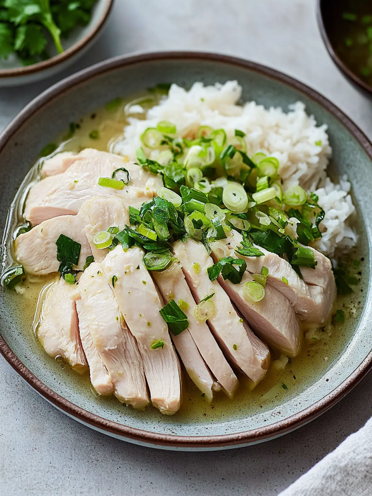 Savory Poached Chicken with Ginger Scallion Sauce Delight 5 Poached Chicken with Ginger Scallion Sauce