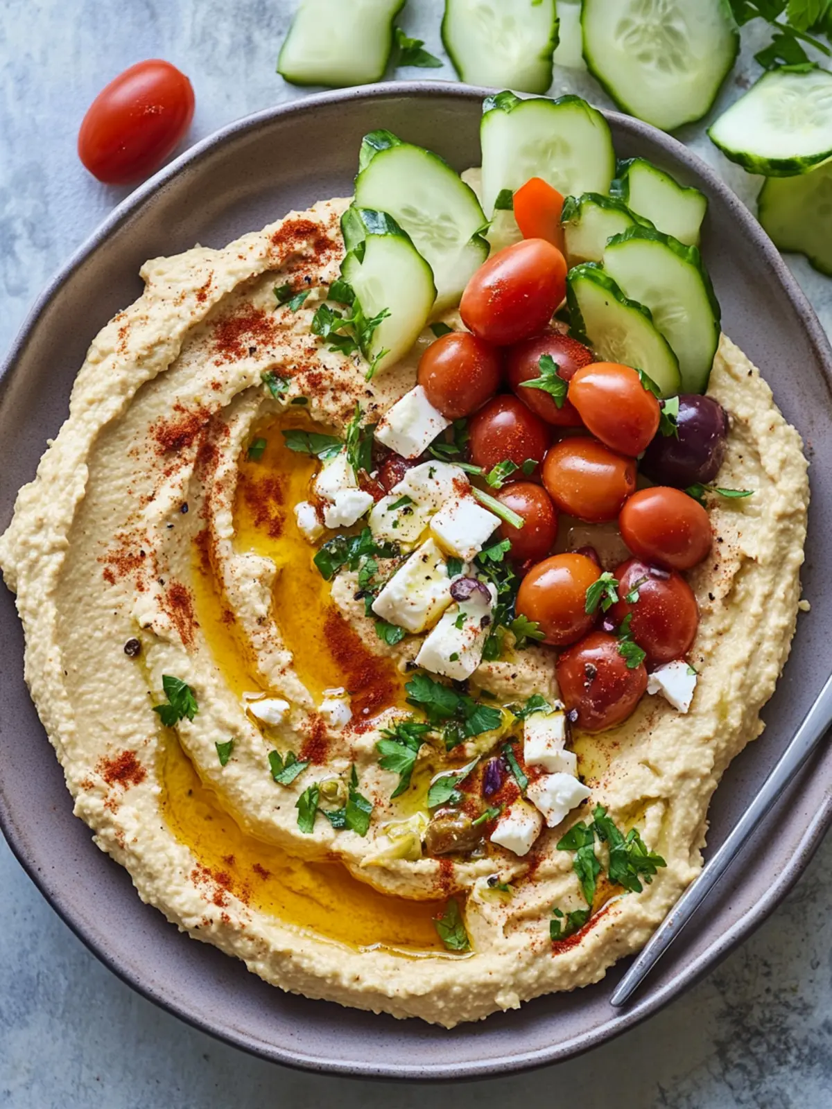 Greek Style Loaded Hummus: A Flavorful Summer Dip Delight 2 Greek Style Loaded Hummus