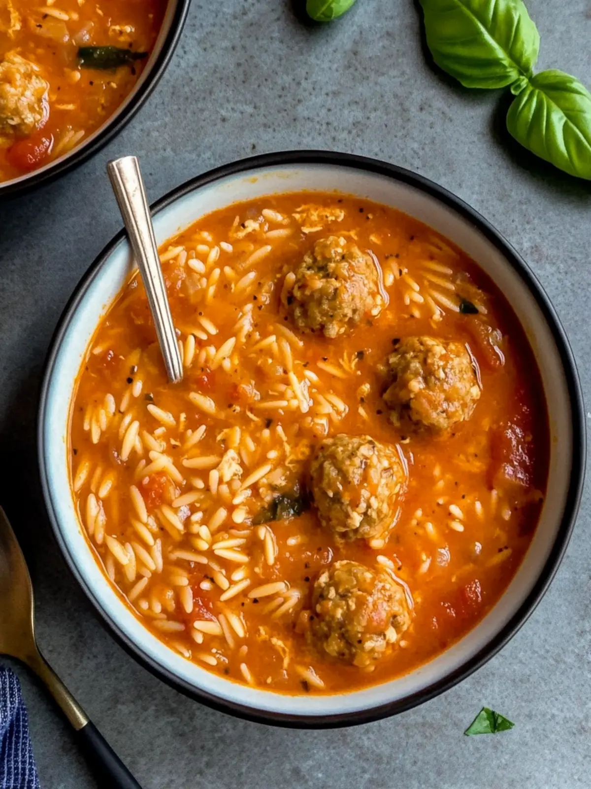 Savory Tomato Orzo Soup with Chicken Meatballs Your Family Will Love 5 Tomato Orzo Soup with Chicken Meatballs
