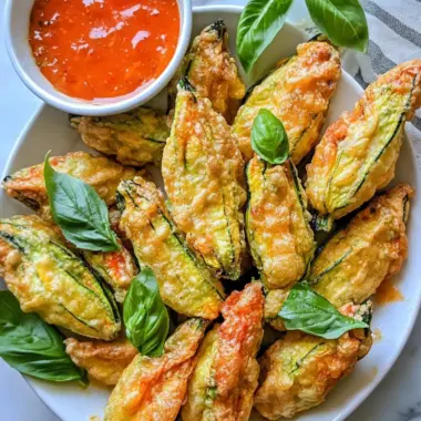 Air Fried Stuffed Zucchini Flowers