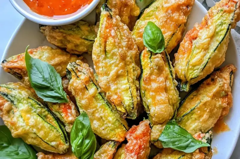 Air Fried Stuffed Zucchini Flowers