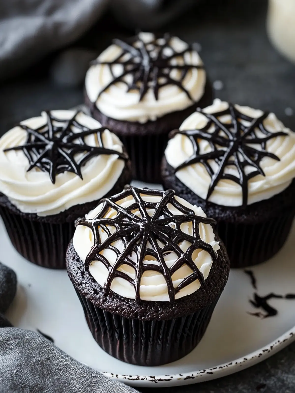 Spiderweb Black Cocoa Cupcakes for Spooky Deliciousness 4 Spiderweb Black Cocoa Cupcakes