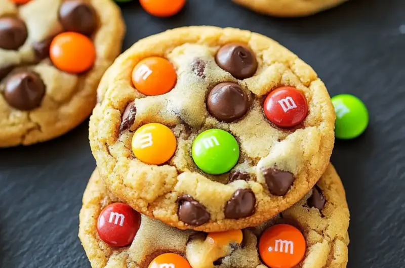 Halloween M&M’s Chocolate Chip Cookies