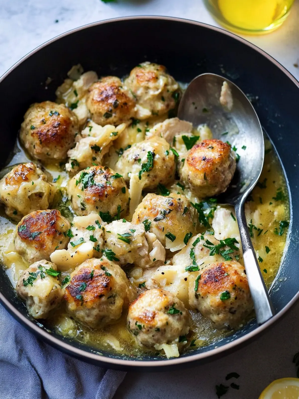 Savory Chicken Piccata Meatballs for a Quick Family Feast 3 Chicken Piccata Meatballs