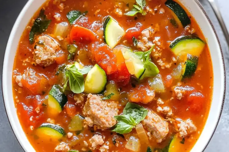 Zucchini Tomato Italian Sausage Soup