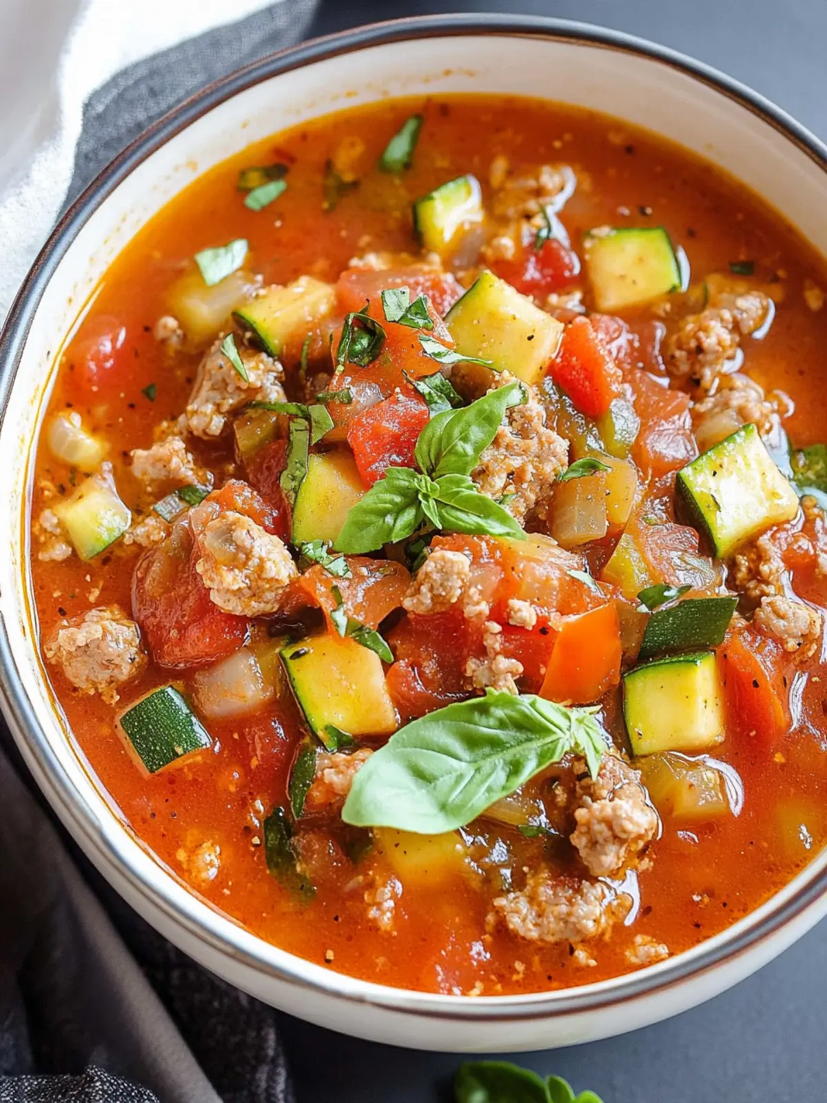 Cozy Zucchini Tomato Italian Sausage Soup for Any Night 4 Zucchini Tomato Italian Sausage Soup