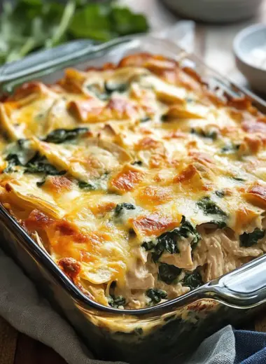 Chicken Tortilla Spinach Casserole