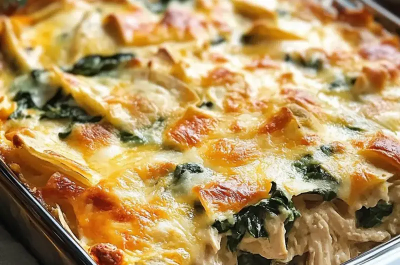 Chicken Tortilla Spinach Casserole