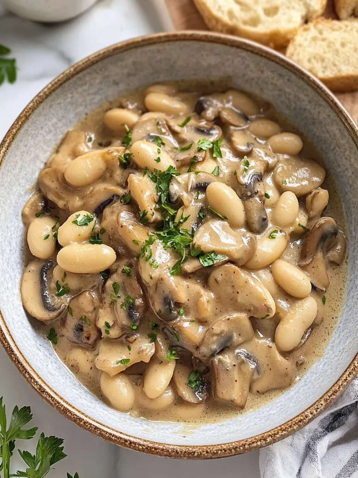 Mushroom and Butter Bean Stroganoff: Comfort in Every Bite 2 Mushroom and Butter Bean Stroganoff