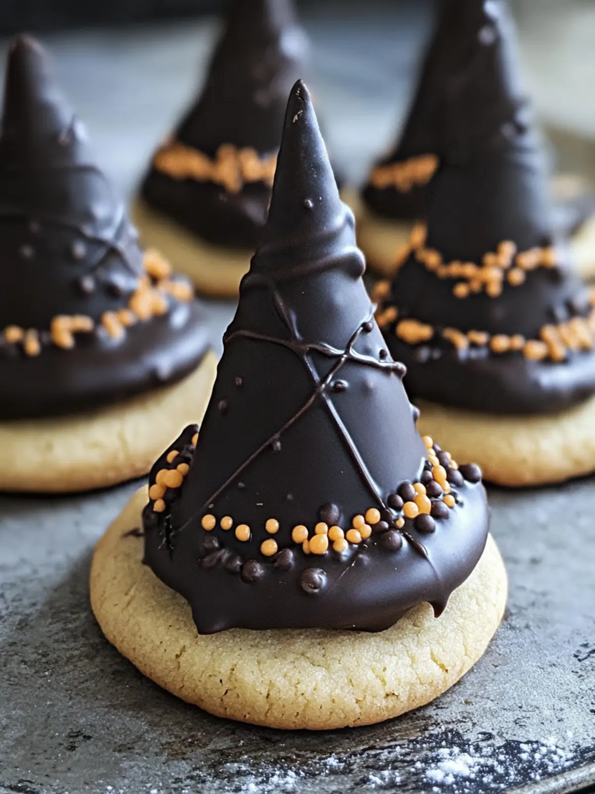 Witch Hat Chocolate-Dipped Cookies