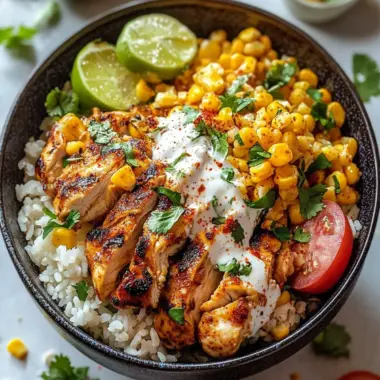 Street Corn Chicken Rice Bowl