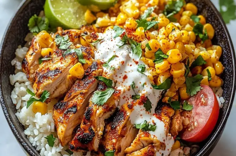 Street Corn Chicken Rice Bowl