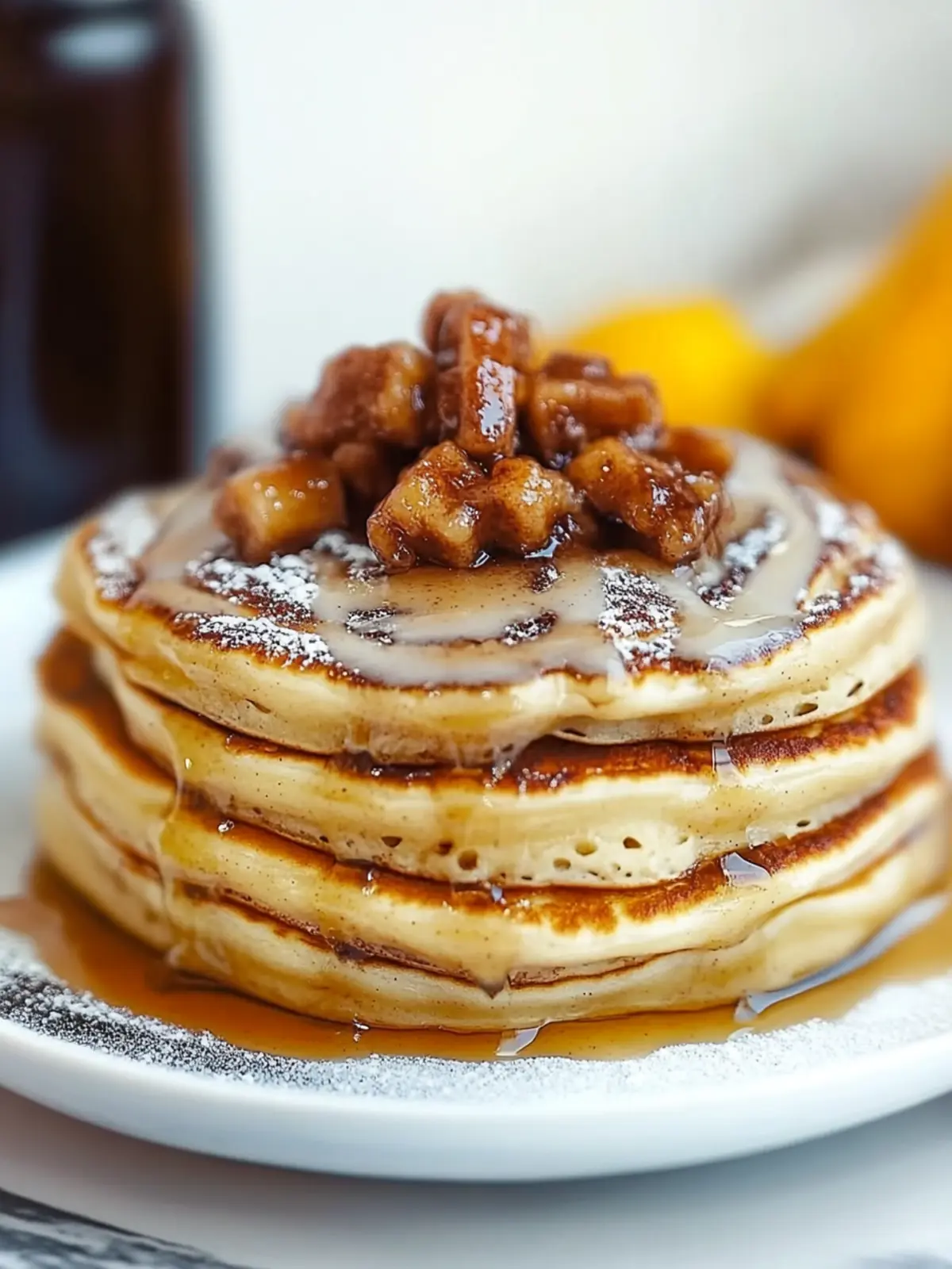 Cinnamon Roll Pancakes: Fluffy Bliss with Creamy Glaze 3 Cinnamon Roll Pancakes