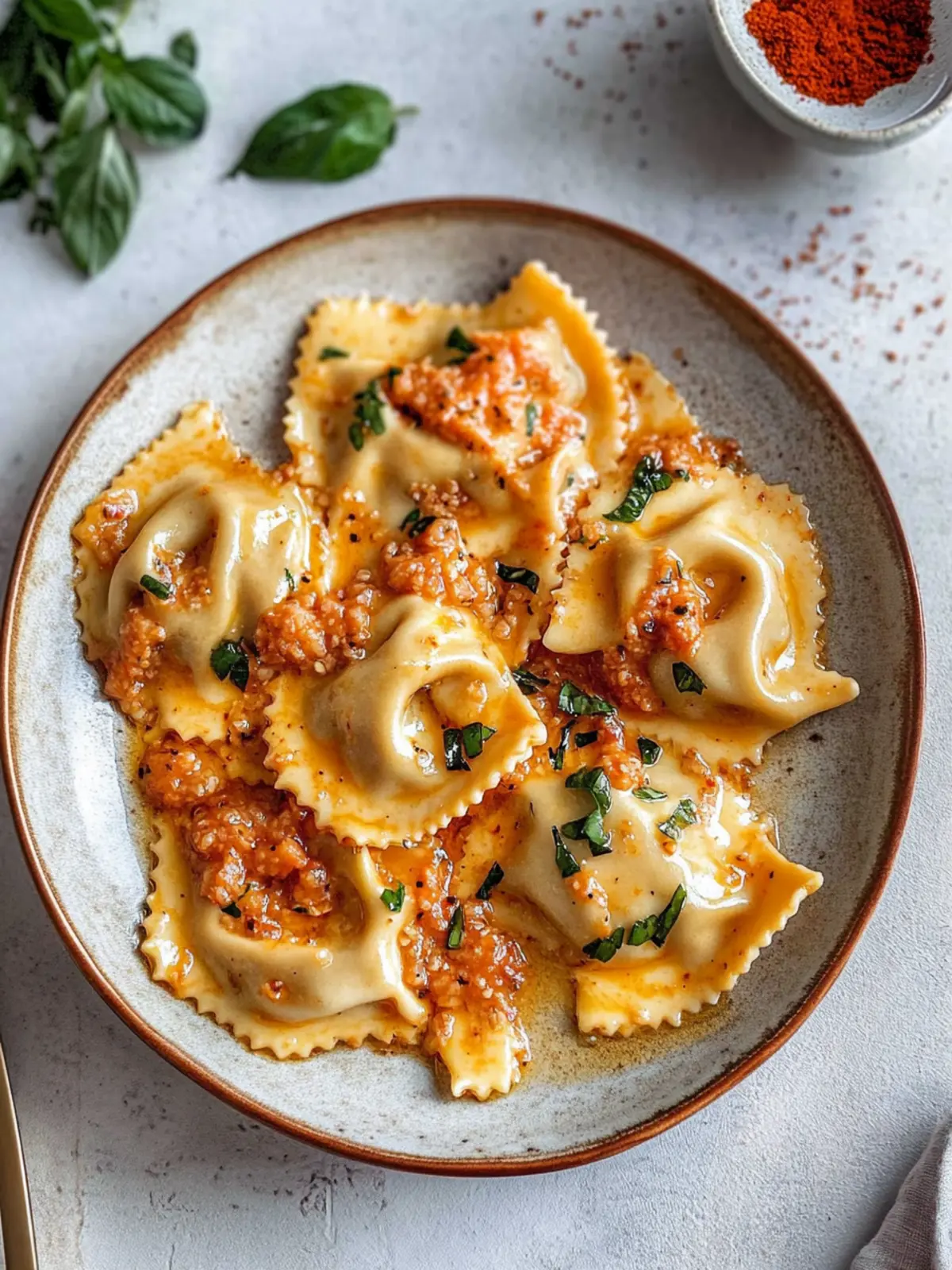 Raviolis with Creamy Harissa Sauce for a Flavor Explosion 3 Raviolis With Creamy Harissa Sauce