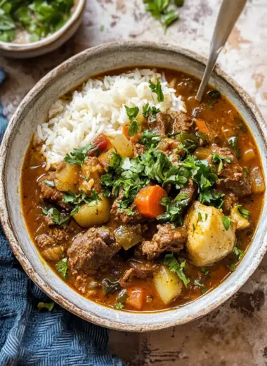 Herb and Beef Stew with Rice