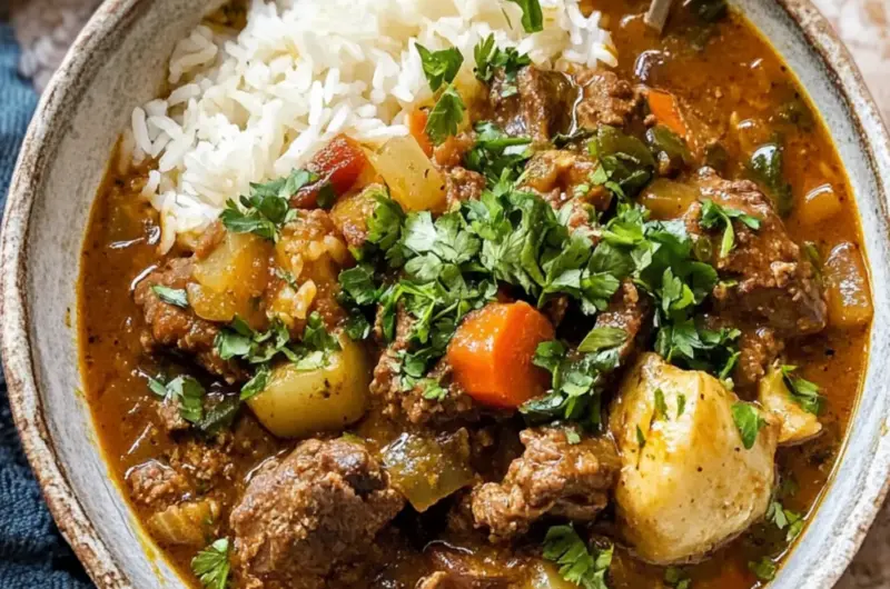 Herb and Beef Stew with Rice