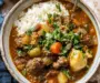 Hearty Herb and Beef Stew with Rice for Comfort Food Lovers