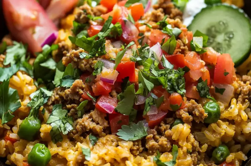 Golden Ground Turkey and Rice Skillet