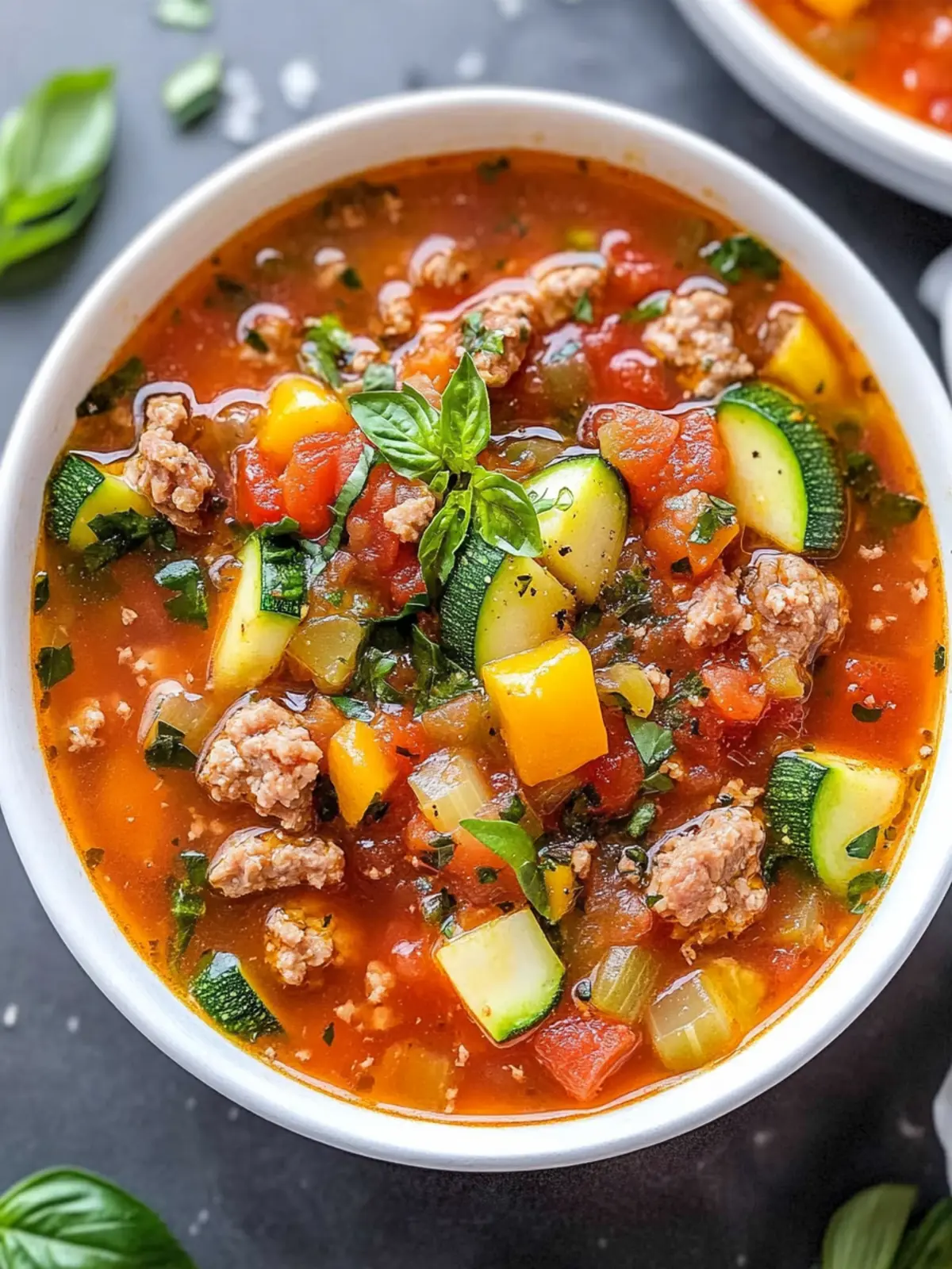 Cozy Zucchini Tomato Italian Sausage Soup for Any Night 2 Zucchini Tomato Italian Sausage Soup