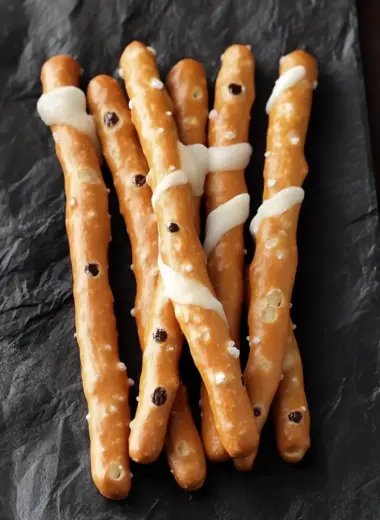 Ghostly Pretzel Rods