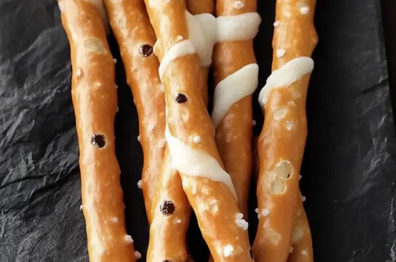 Ghostly Pretzel Rods