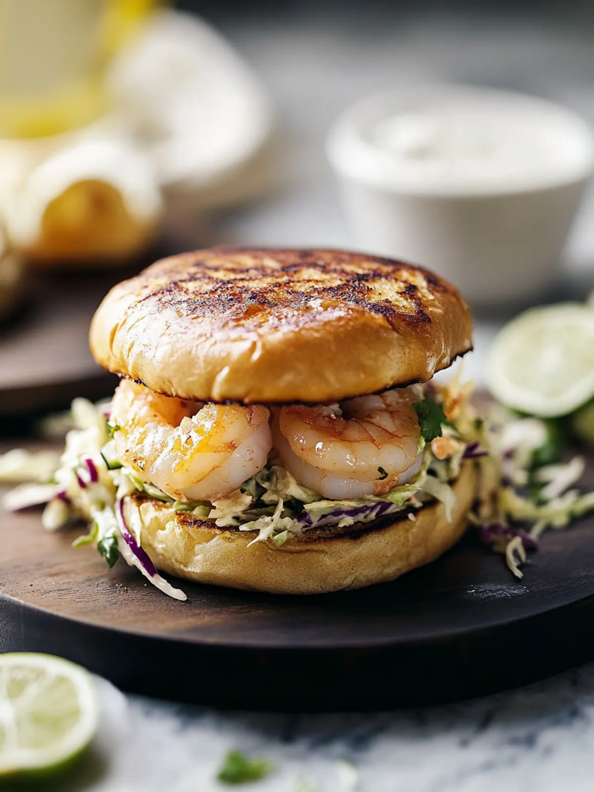 Shrimp Burger with Jalapeño Lime Slaw for a Tasty Twist 4 Shrimp Burger with Jalapeño Lime Slaw