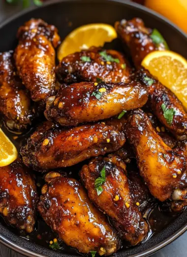 Sticky Orange Chicken Wings
