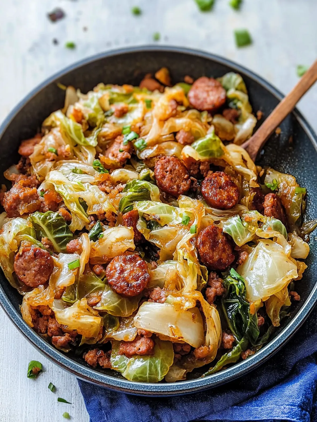 Fried Cabbage with Sausage: A Quick Keto Family Favorite 2 Fried Cabbage with Sausage