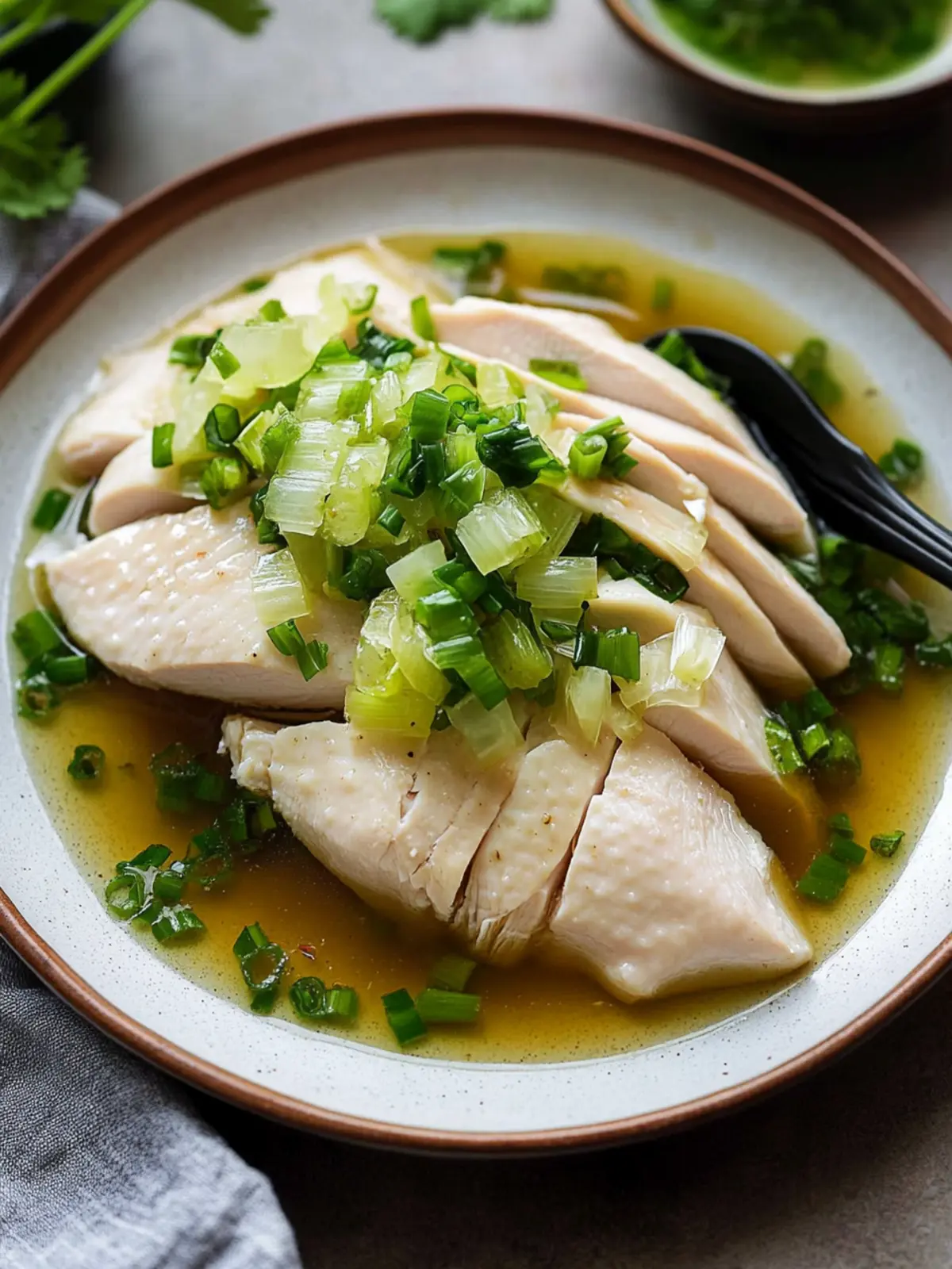 Savory Poached Chicken with Ginger Scallion Sauce Delight 3 Poached Chicken with Ginger Scallion Sauce