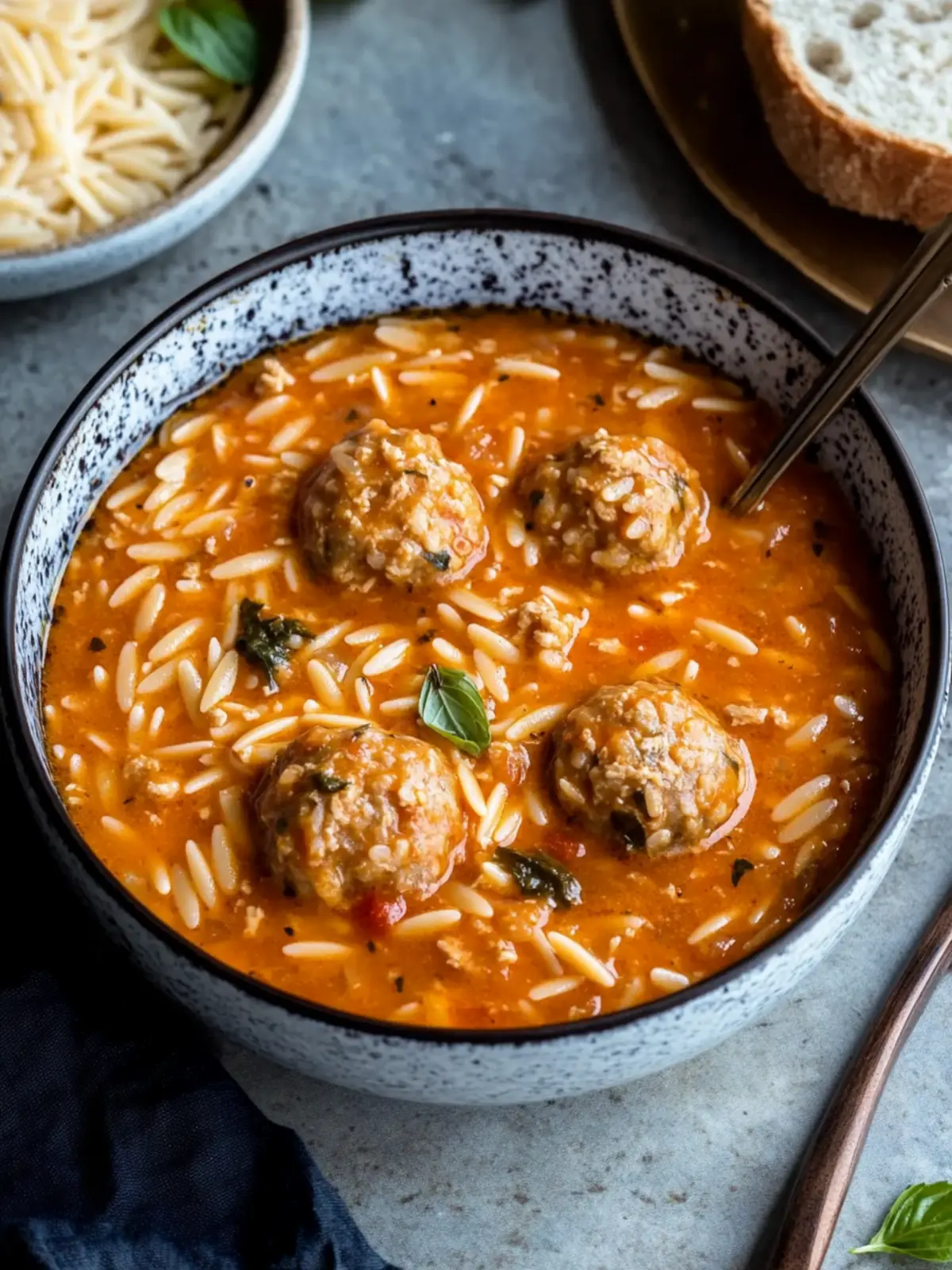 Savory Tomato Orzo Soup with Chicken Meatballs Your Family Will Love 2 Tomato Orzo Soup with Chicken Meatballs
