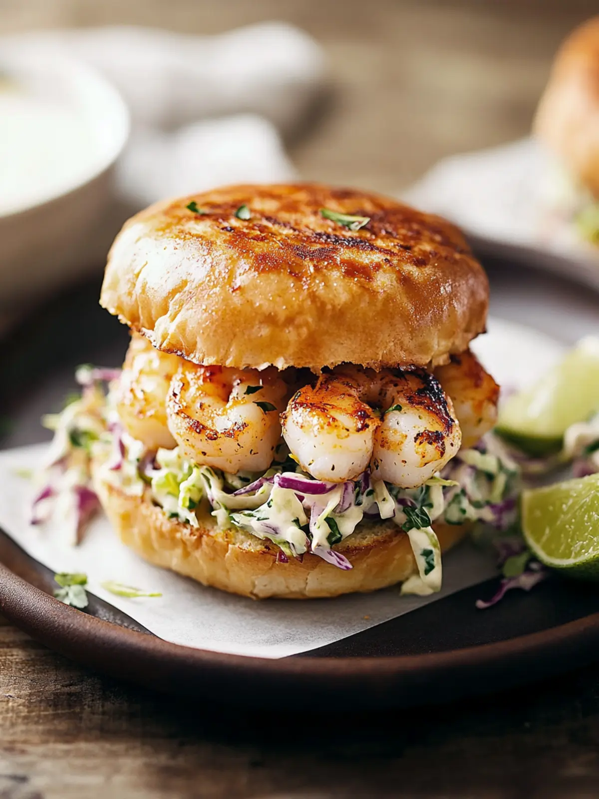 Shrimp Burger with Jalapeño Lime Slaw for a Tasty Twist 2 Shrimp Burger with Jalapeño Lime Slaw