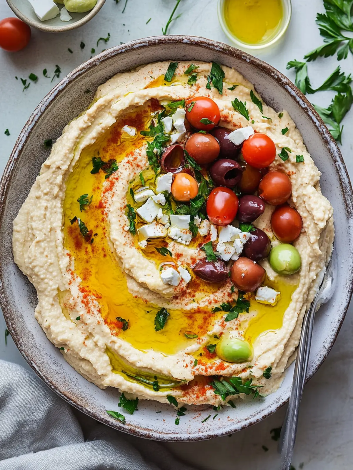 Greek Style Loaded Hummus: A Flavorful Summer Dip Delight 3 Greek Style Loaded Hummus