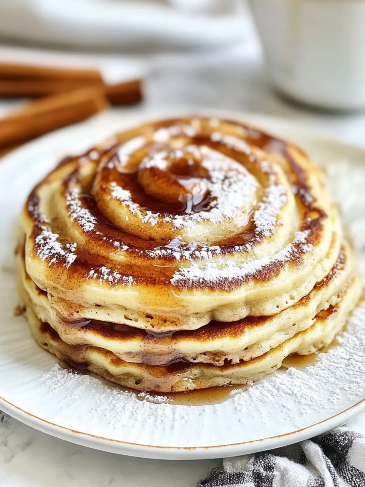Cinnamon Roll Pancakes: Fluffy Bliss with Creamy Glaze 2 Cinnamon Roll Pancakes