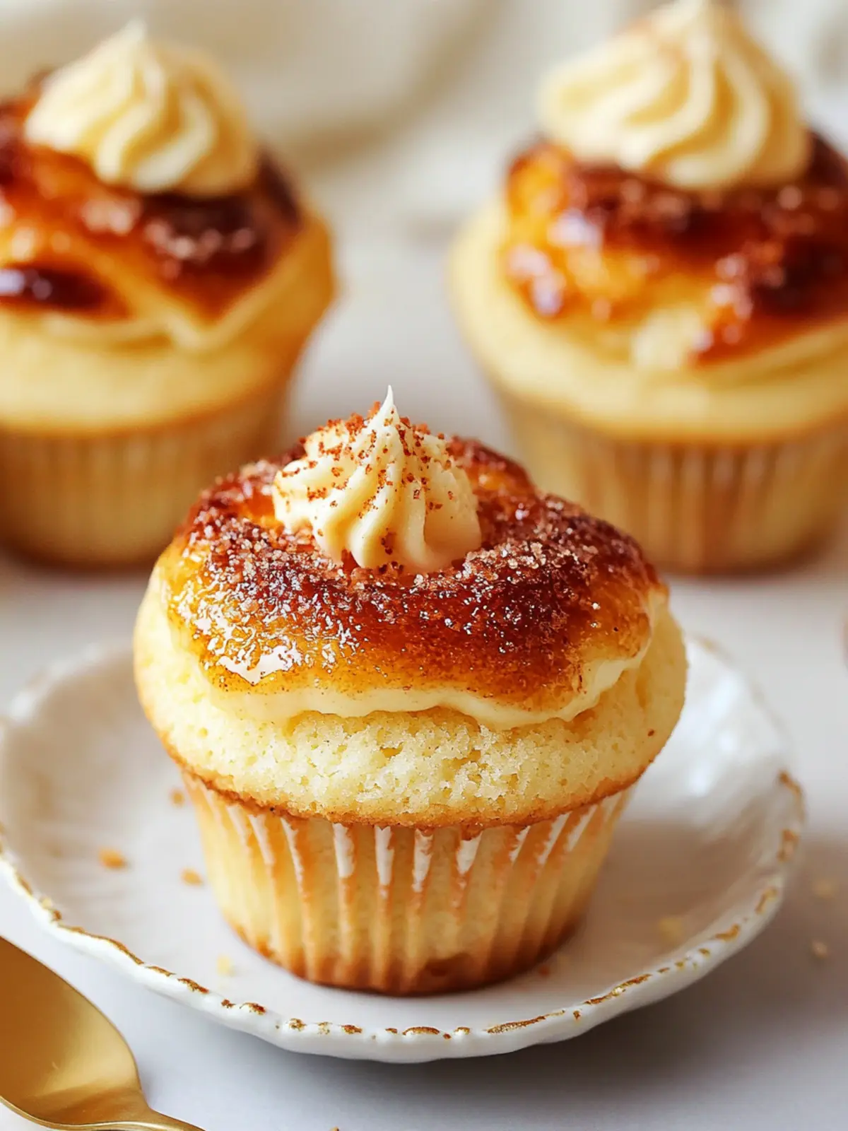 Decadent Crème Brûlée Cupcakes with Silky Custard Filling 3 Crème Brûlée Cupcakes