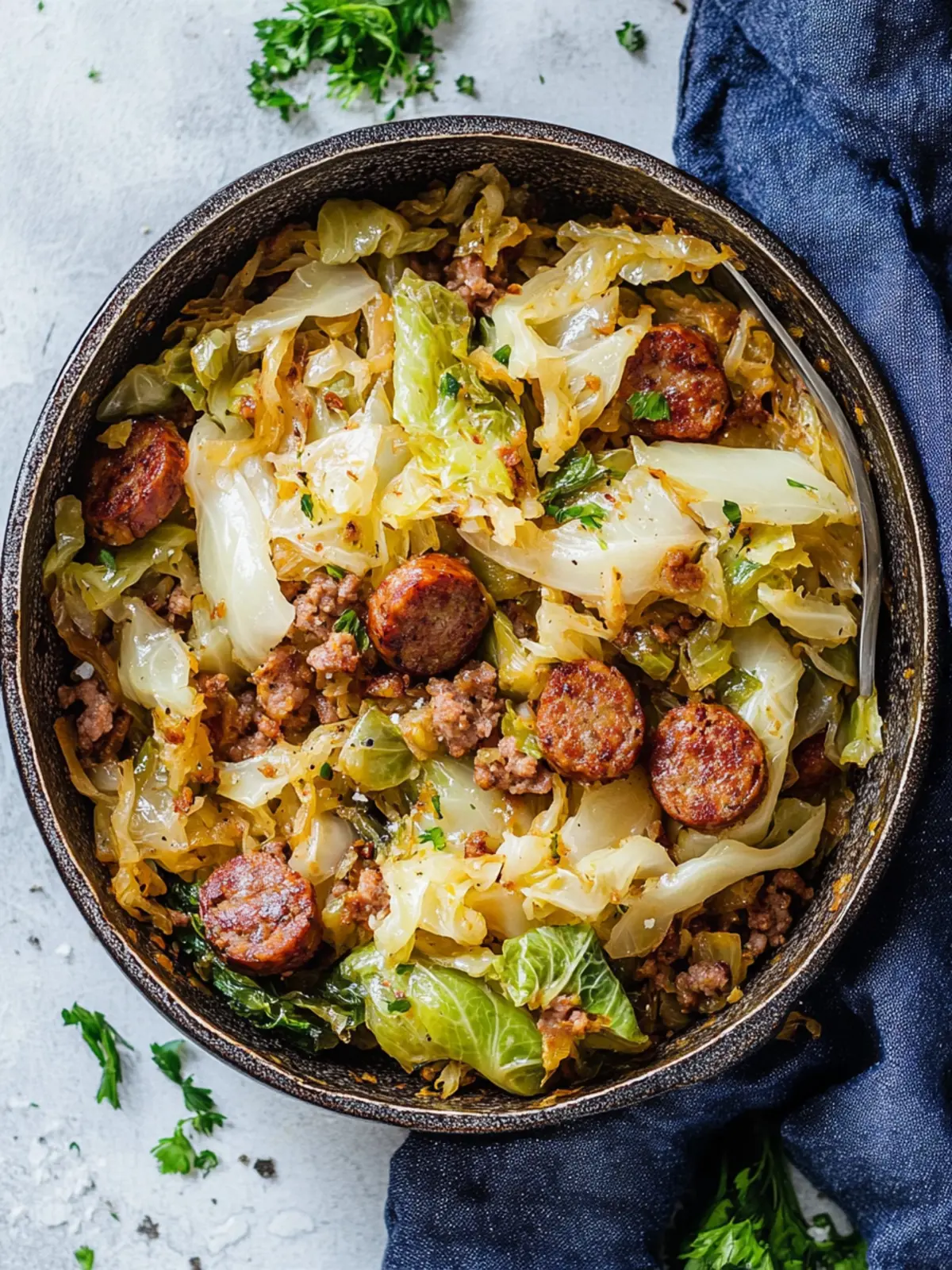 Fried Cabbage with Sausage: A Quick Keto Family Favorite 3 Fried Cabbage with Sausage