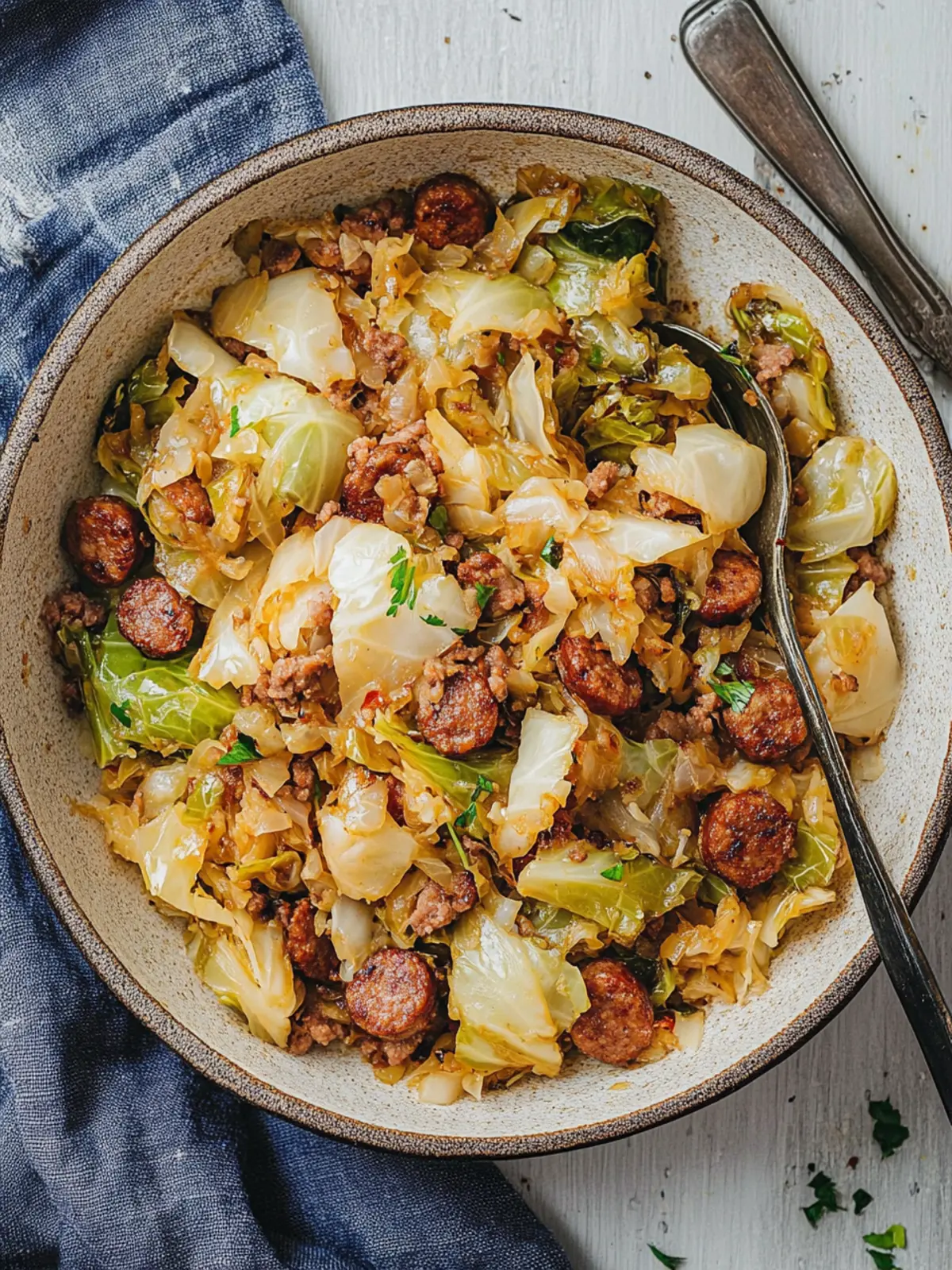 Fried Cabbage with Sausage: A Quick Keto Family Favorite 4 Fried Cabbage with Sausage